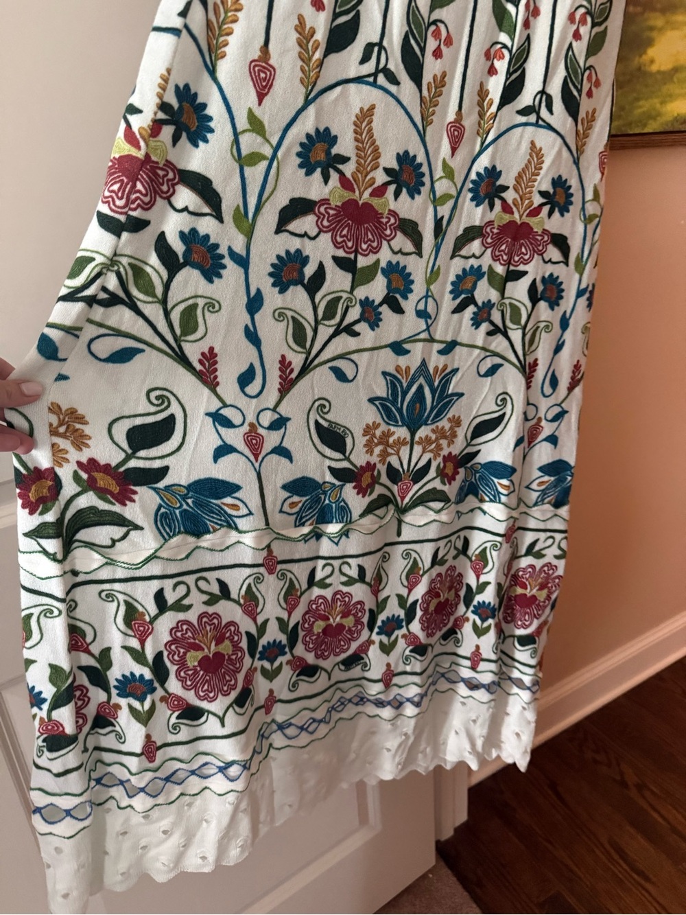 White Floral Embroidered Sundress - Picture 3 of 5